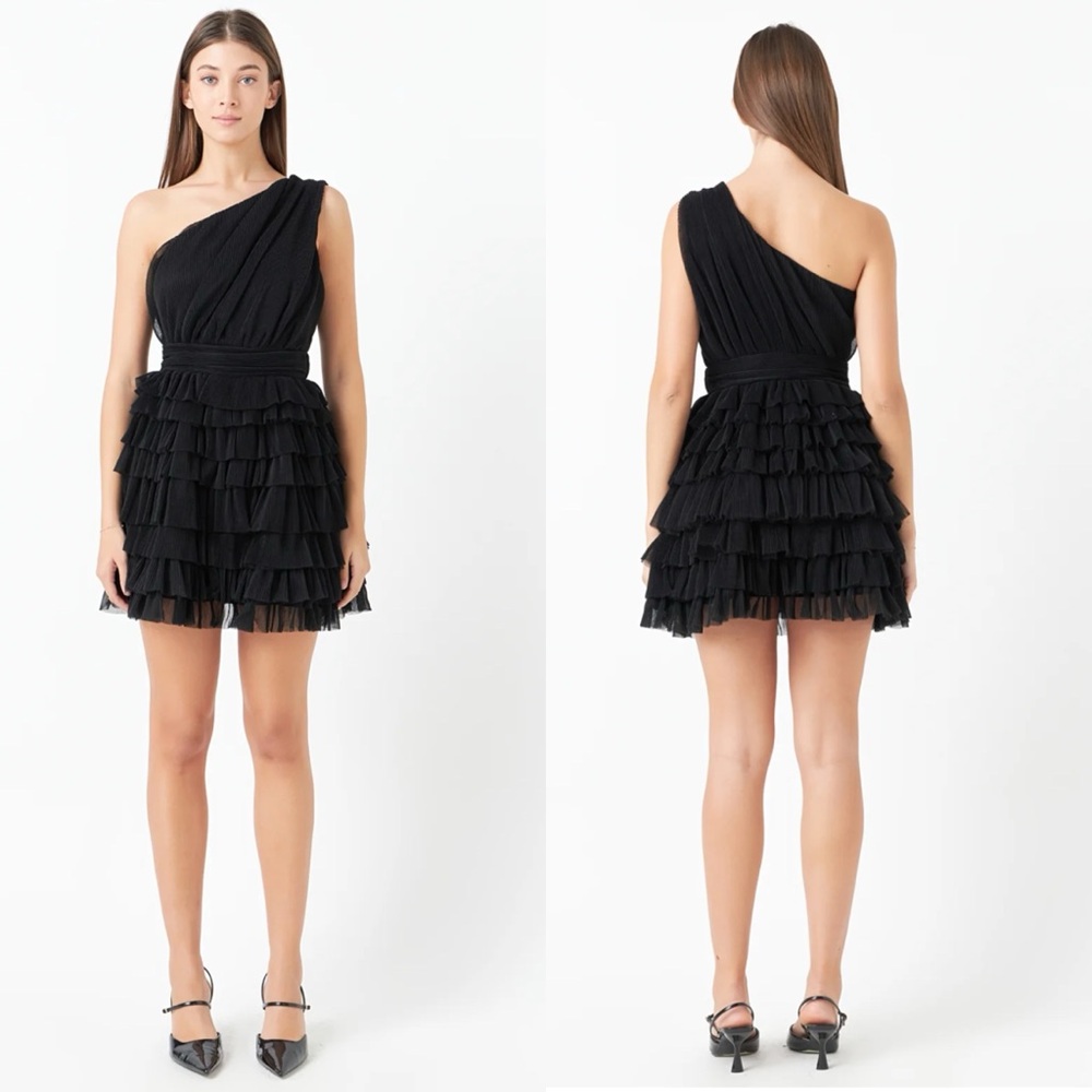 VICI Endless Rose Hello Lover One Shoulder Tiered Tulle Mini Dress Size XL NEW